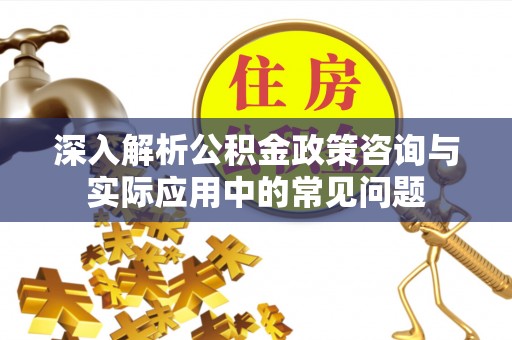 阜阳深入解析公积金政策咨询与实际应用中的常见问题
