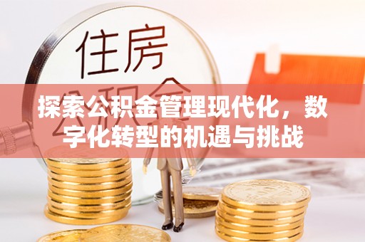 阜阳探索公积金管理现代化，数字化转型的机遇与挑战