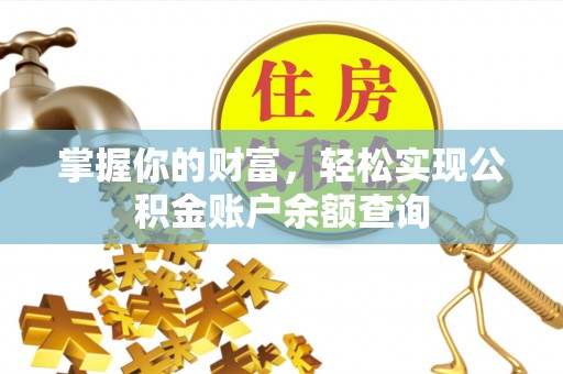阜阳掌握你的财富，轻松实现公积金账户余额查询