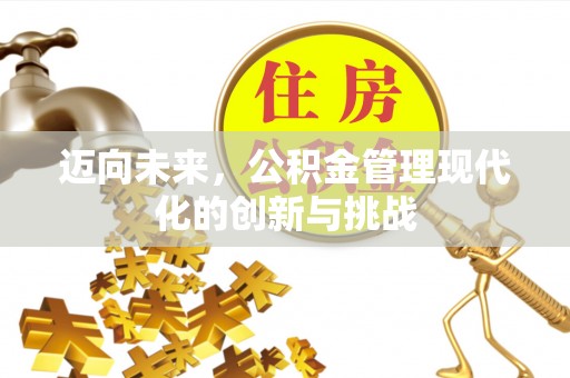 阜阳迈向未来，公积金管理现代化的创新与挑战