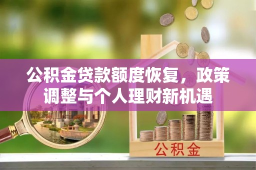 阜阳公积金贷款额度恢复，政策调整与个人理财新机遇