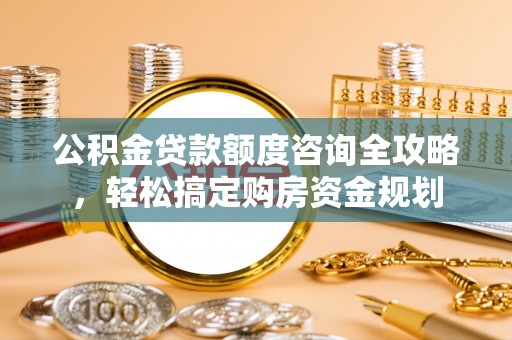 阜阳公积金贷款额度咨询全攻略，轻松搞定购房资金规划