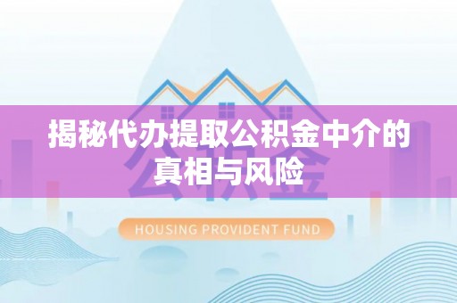 阜阳揭秘代办提取公积金中介的真相与风险