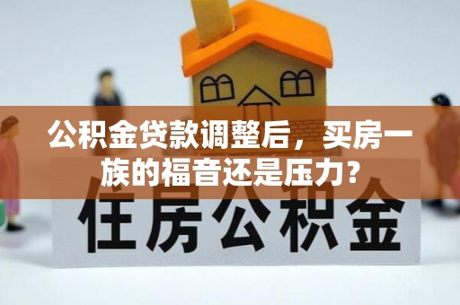 阜阳公积金贷款调整后，买房一族的福音还是压力？