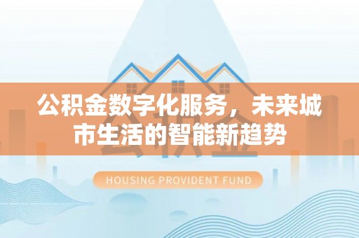 阜阳公积金数字化服务，未来城市生活的智能新趋势