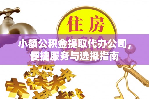阜阳小额公积金提取代办公司，便捷服务与选择指南