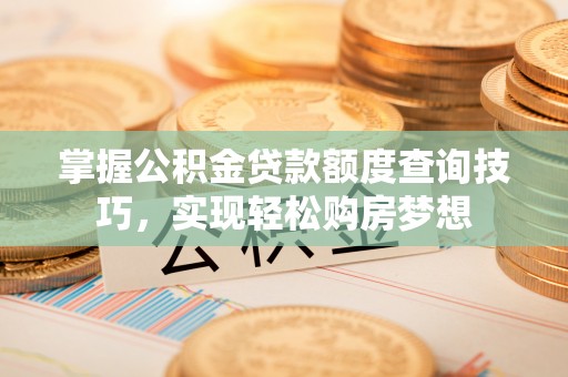 阜阳掌握公积金贷款额度查询技巧，实现轻松购房梦想