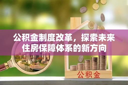 阜阳公积金制度改革，探索未来住房保障体系的新方向